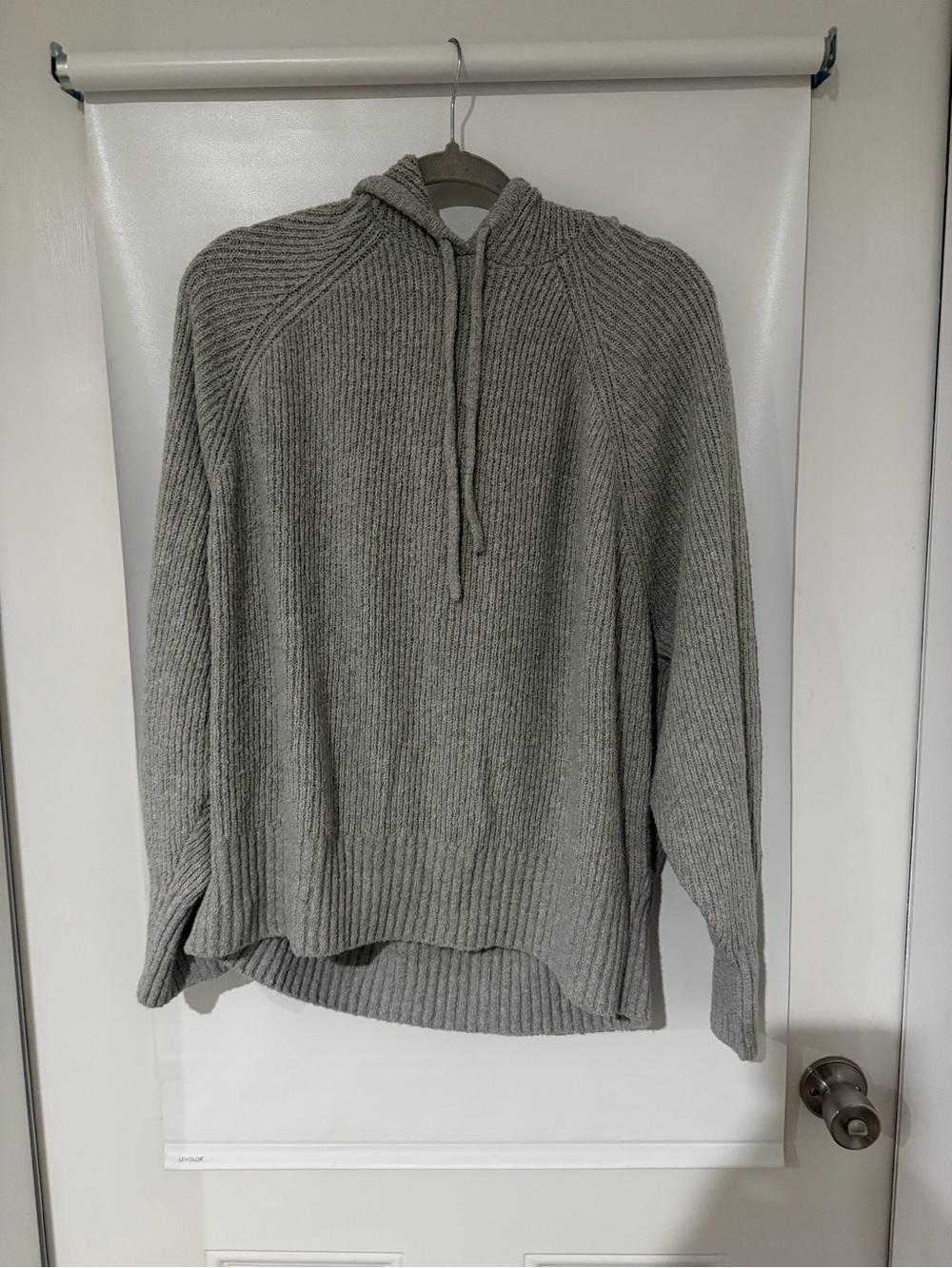 Old Navy Gray Ribbed Hooded Sweater